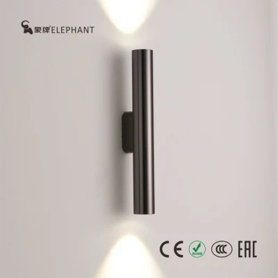 15W IP44 잘 고정된 복도 Sconce LED 별장 호텔 건물 알루미늄 긴 관 전기도금을 한 진주 검정, 금 및 모래 금 LED 벽 빛